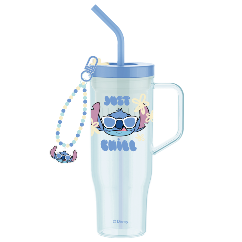 Disney Lilo & Stitch Collection Plastic Tumbler with Straw 1250ml Blue