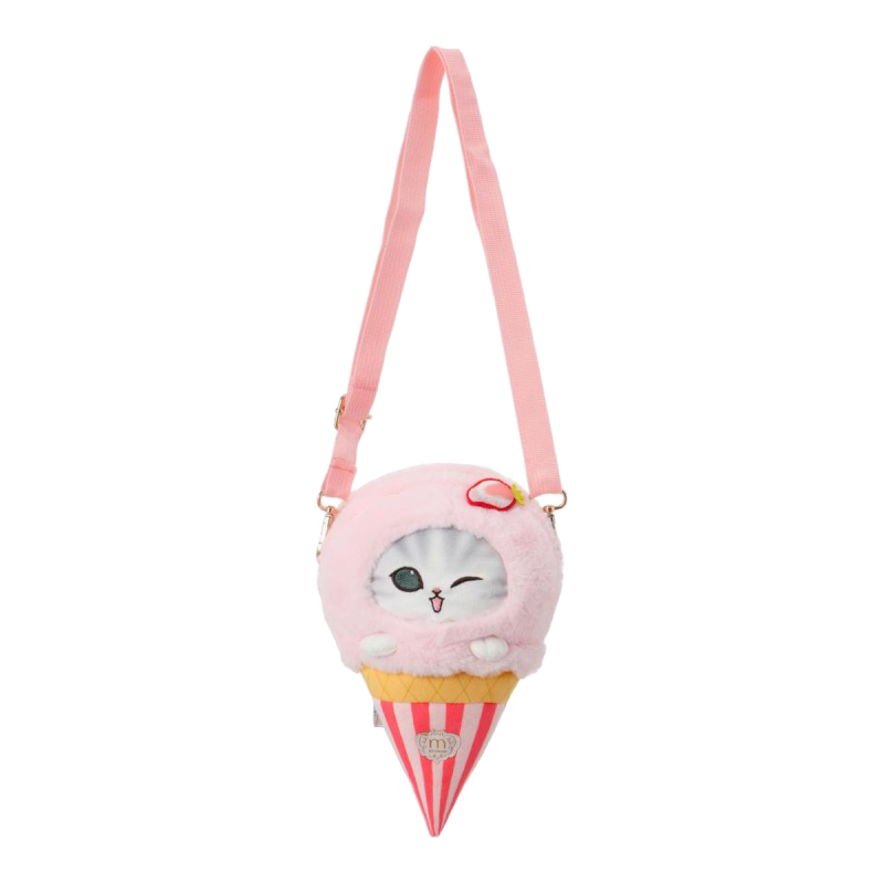 Mofusand Ice Cream Collection Pink Plush Crossbody Bag