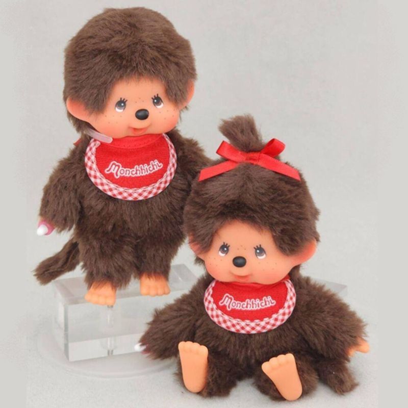 Bandai Monchhichi Beanie Boy & Girl 14cm Plush Soft Toy (Assorted Characters)