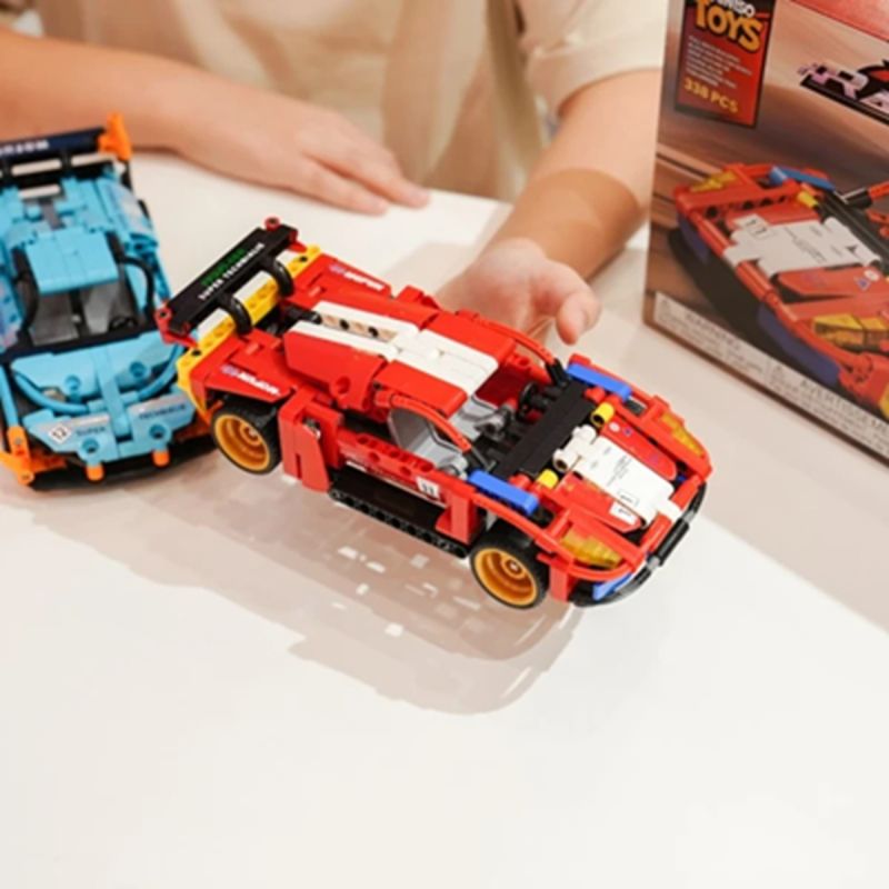 MINISO Toys Pull Back Racing Car Series Building Blocks