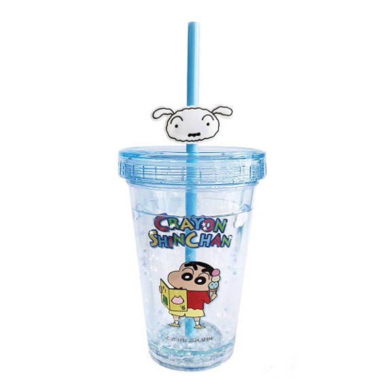 Crayon Shinchan Blue Double Wall Plastic Cup 320ml