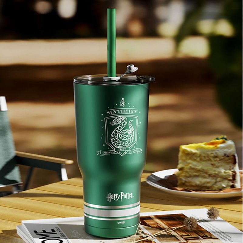 Harry Potter Slytherin Steel Tumbler with Charm & Straw 580ml