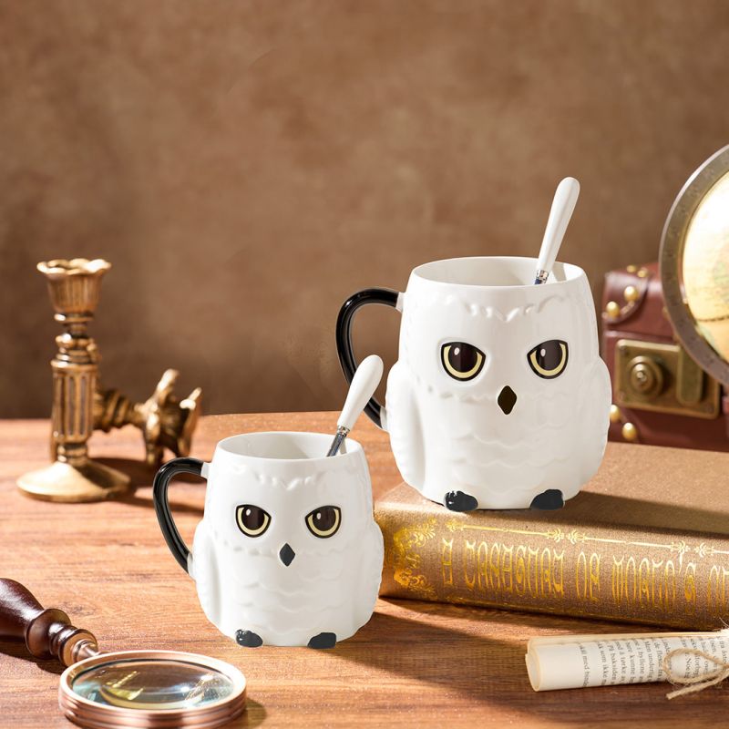 Harry Potter Hedwig Owl Shape Ceramic Cup & Spoon 430ml