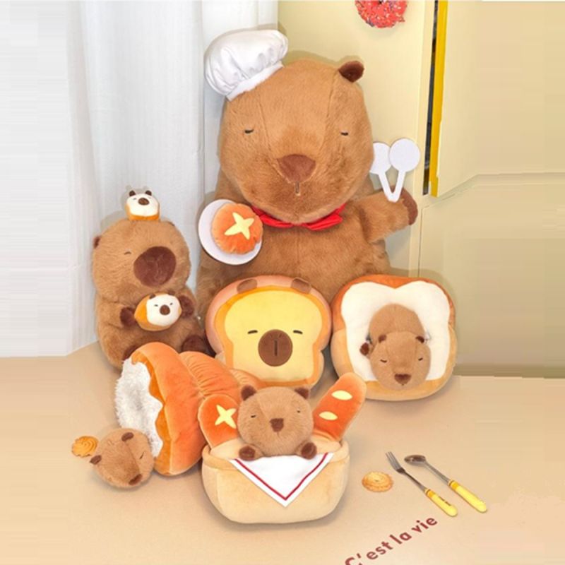 Mini Family Happy Baking Series 19 Inch Capybara Cook Plush Soft Toy
