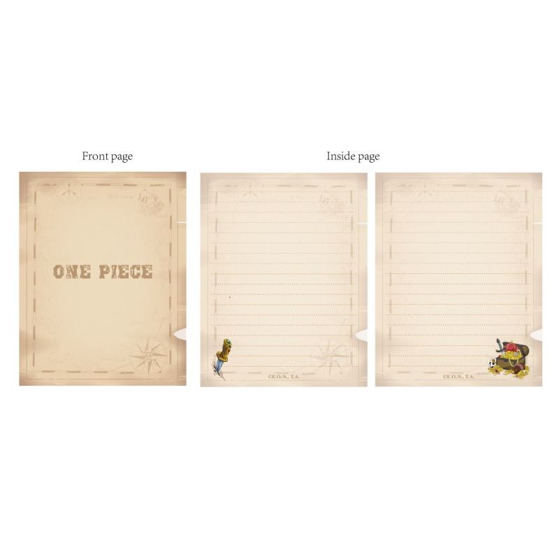 One Piece Collection Retro Metal Button Envelope Book (80 Sheets)