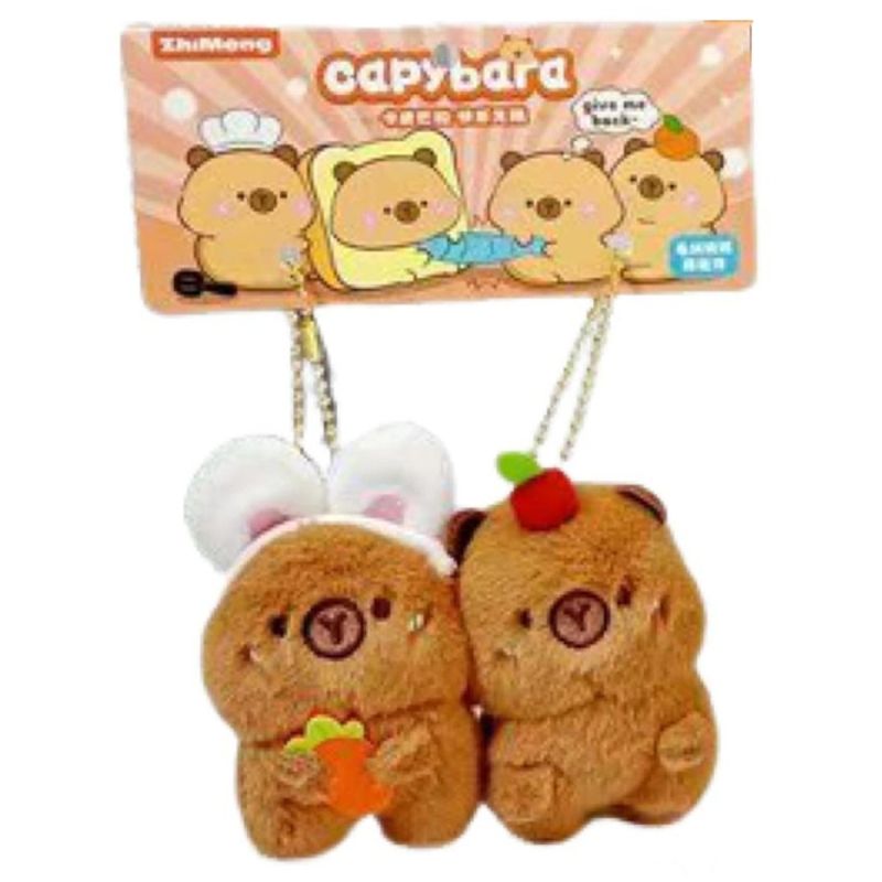 Capybara Bunny Ears Magnetic Sticking Plush Pendant Set Of 2