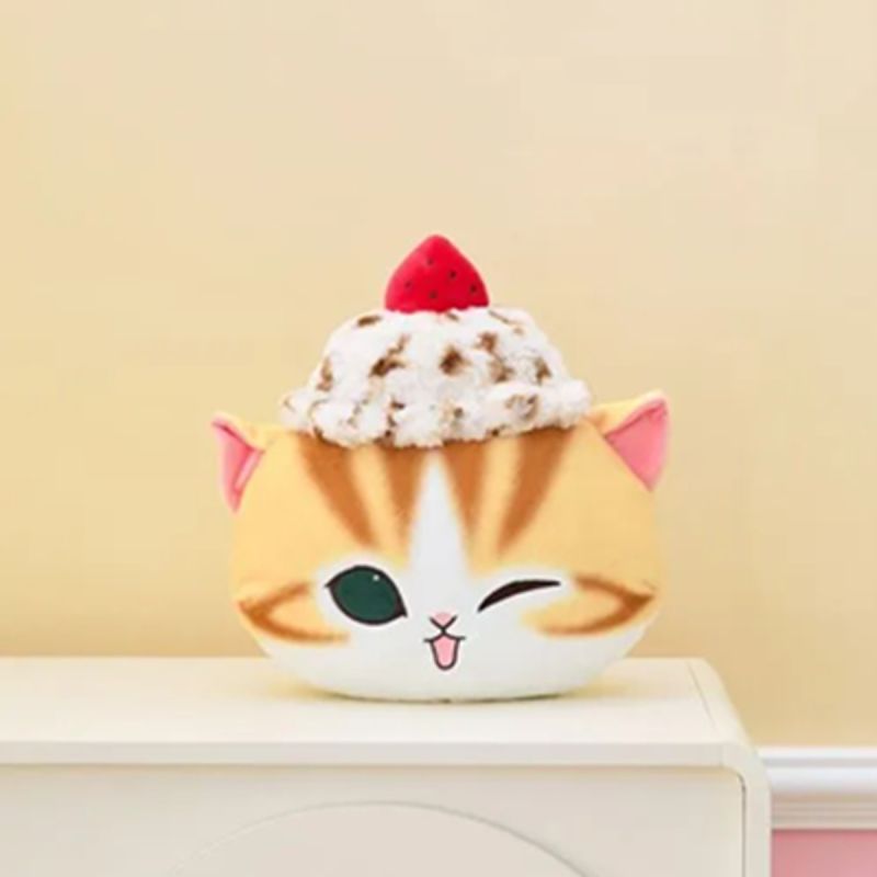 Mofusand Ice Cream Collection Yellow Cat Head Pillow