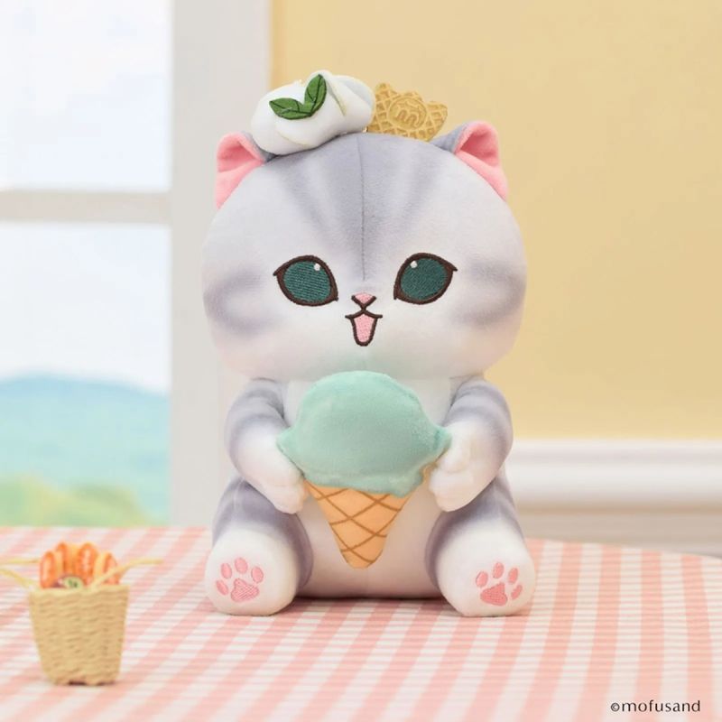 Mofusand Ice Cream Collection Green Ice Cream Small Plush Soft Toy