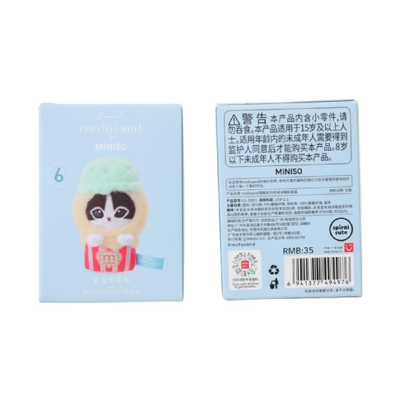 Mofusand Ice Cream Collection Plush Fridge Magnet Surprise Blind Box