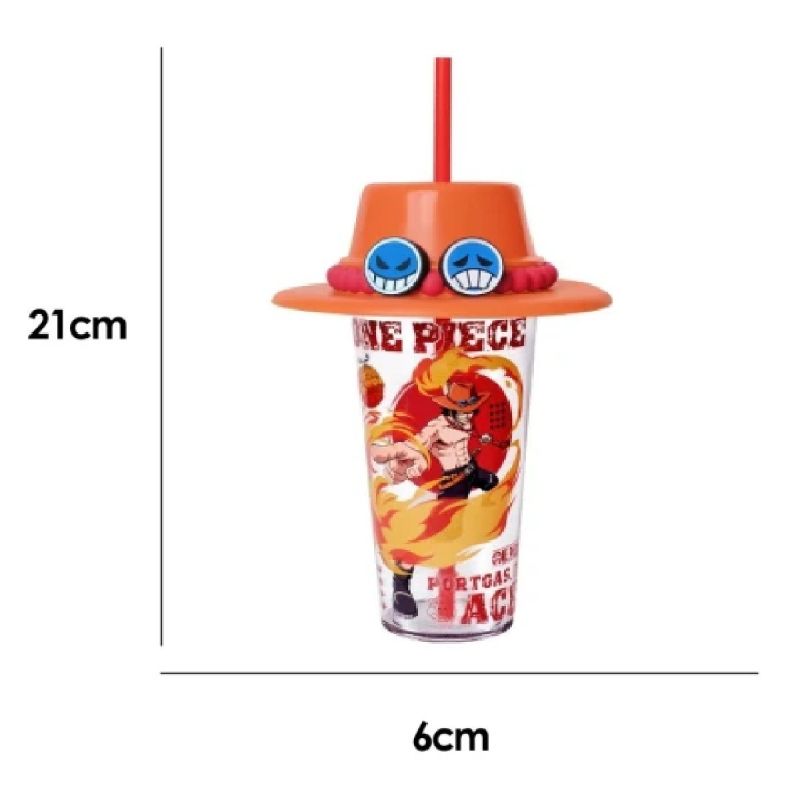 One Piece Classic Retrospective Collection Ace Plastic Tumbler & Straw 640ml