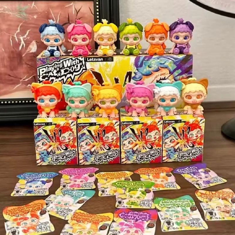 Letsvan Wakuku Cat Vs Dog Battle Figure Blind Box