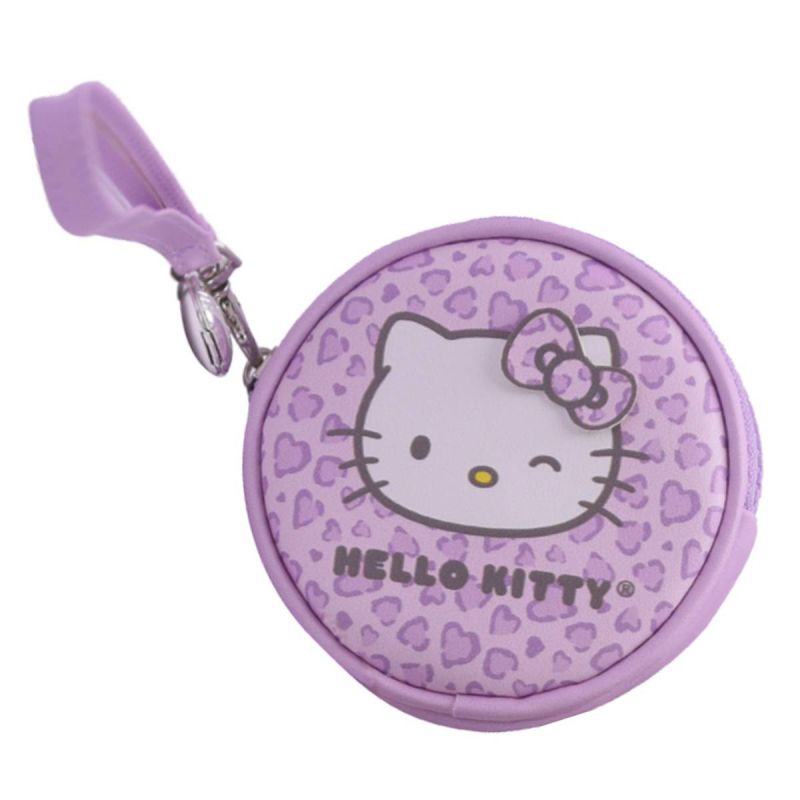 Sanrio Hello Kitty & Friends Purple Leopard Print Round Coin Purse