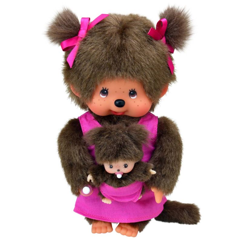 Bandai Monchhichi Mother & Child 20cm Plush Soft Toy (Assorted Characters)