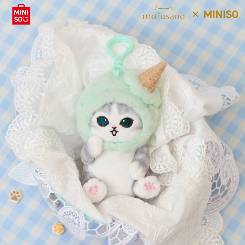 Mofusand Ice Cream Collection Green Hat Plush Pendant