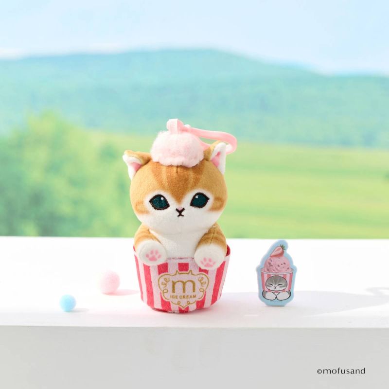 Mofusand Ice Cream Collection Pink Ice Cream Cup Plush Pendant