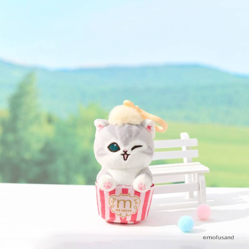 Mofusand Ice Cream Collection Yellow Ice Cream Cup Plush Pendant