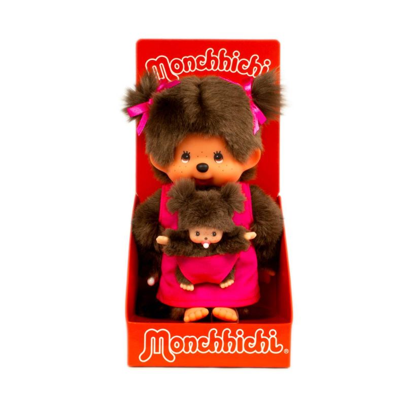 Bandai Monchhichi Mother & Child 20cm Plush Soft Toy (Assorted Characters)