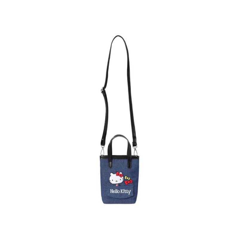 Sanrio Hello Kitty & Friends Denim Collection Embroidered Handheld Crossbody Tote Bag