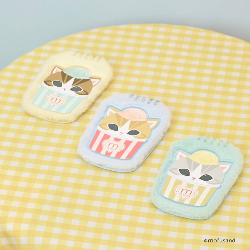 Mofusand Ice Cream Collection Yellow Plush Notebook