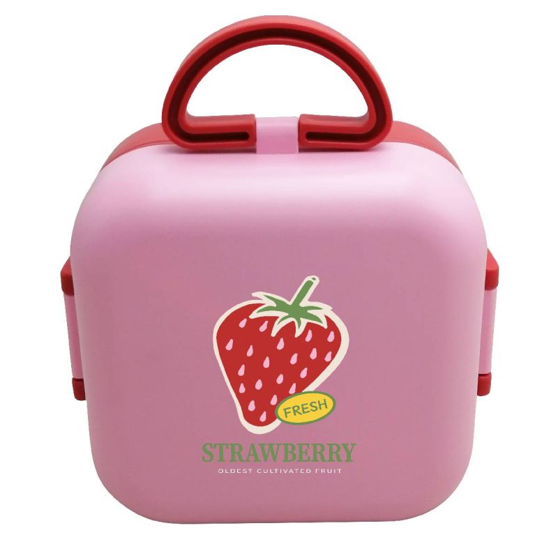 MINISO Strawberry Series Pink Lunch Box with Handle 1150ml