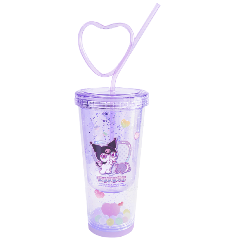Sanrio Hello Kitty & Friends Sweet Factory Kuromi Heart Double Wall Plastic Tumbler 440ml