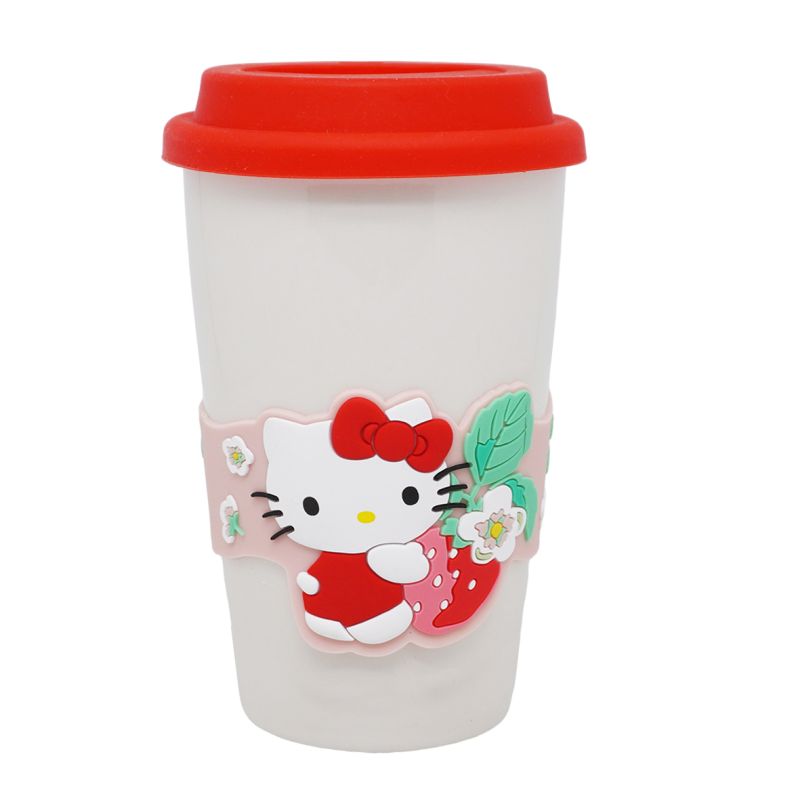 Sanrio Hello Kitty Ceramic Tumbler with Lid and Sleeve 400ml Hello Kitty