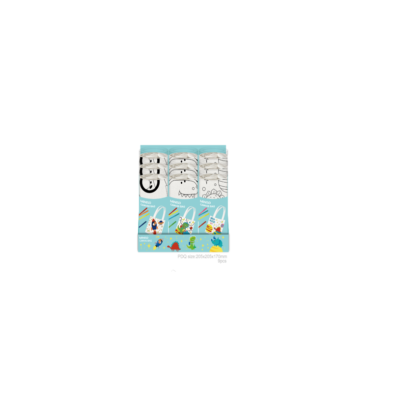 Miniso Dinosaur Series Colouring Canvas Bag (Assortment)