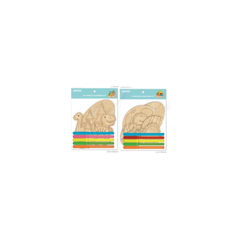 Miniso Dinosaur Series Colouring Wooden Kit (Assortment)