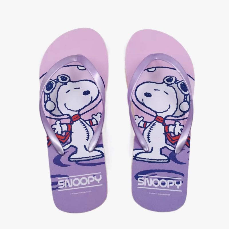Snoopy The Little Space Explorer Purple Women's Flip-Flops Size 37-38
