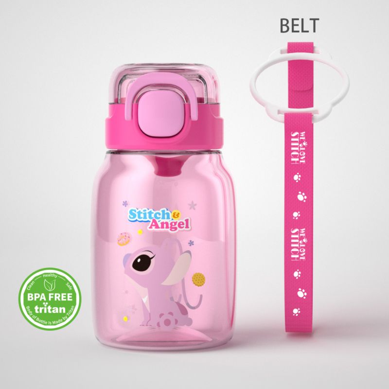 Disney Lilo & Stitch Collection Kids' Tritan Bottle with Shoulder Strap (600ml)(Angel)