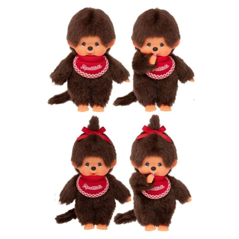 Bandai Monchhichi Beanie Boy & Girl 14cm Plush Soft Toy (Assorted Characters)