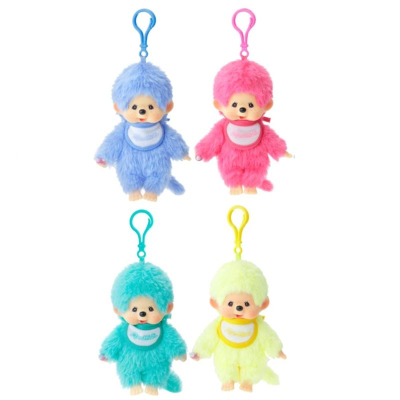 Bandai Monchhichi Lacie Satin Bib 14cm Plush Keychain (Assorted Characters)