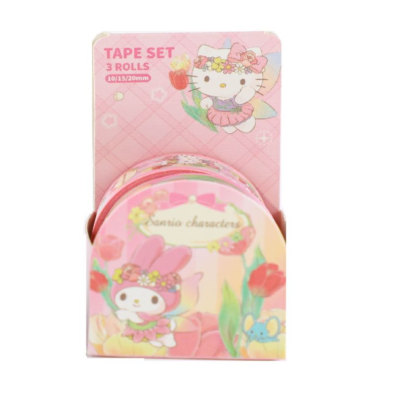 Sanrio My Melody Tulip Collection Adhesive Tape Set 3 Roll