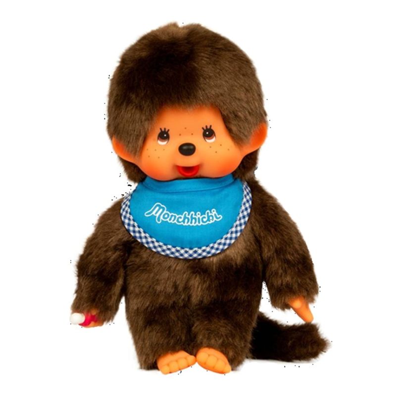 Bandai Monchhichi Classic Blue Bib Boy 16.5cm Plush Soft Toy