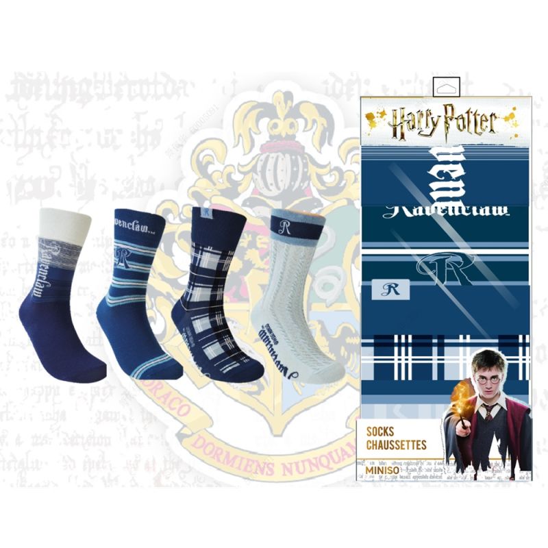 Harry Potter Ravenclaw 4 Pairs Crew Socks in Box