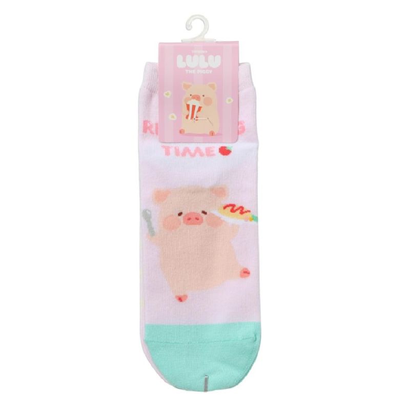 LuLu The Piggy Collection Ankle Socks 2 Pairs Size 4.5-6.5
