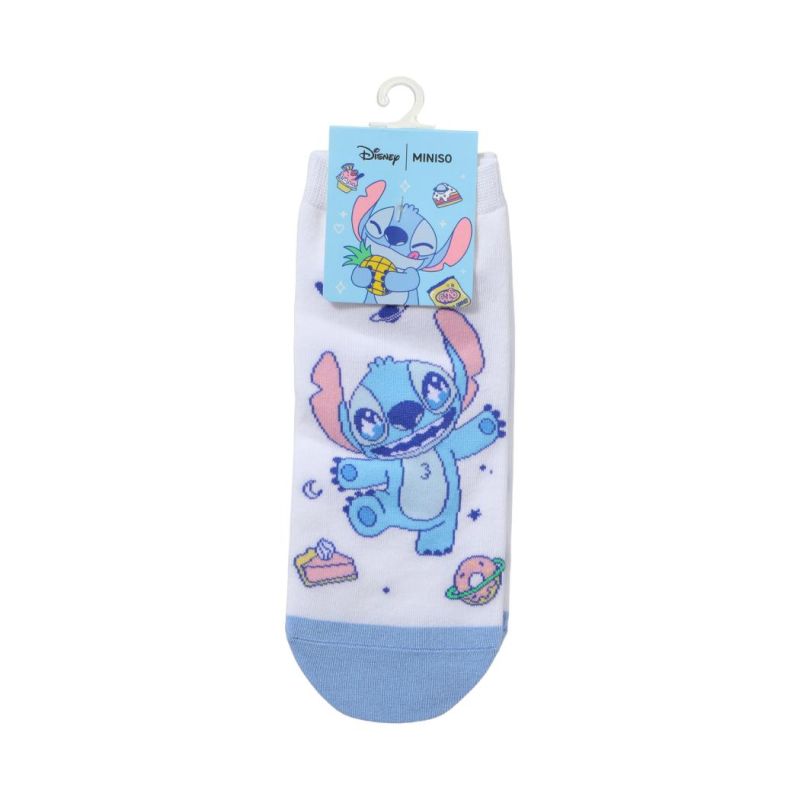 Disney Stitch Dinner Party Ankle Socks 1Pair Smiley Stitch Size 5-7.5