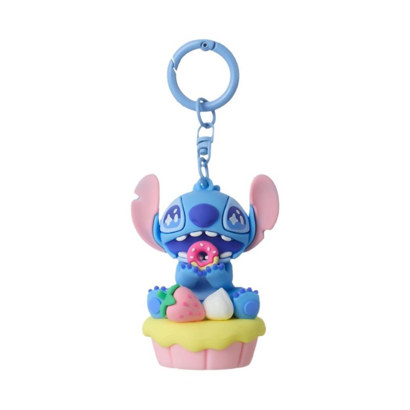Disney Stitch Dinner Party Strawberry Cupcake Keychain 