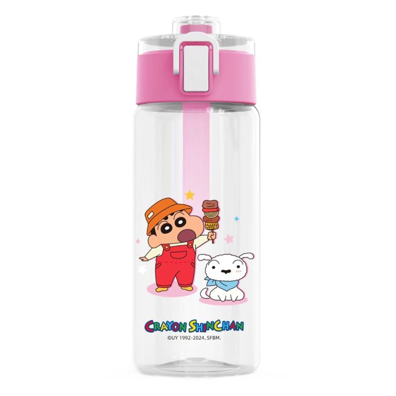 Crayon Shinchan Pink Plastic Bottle With Flip Top 550ml