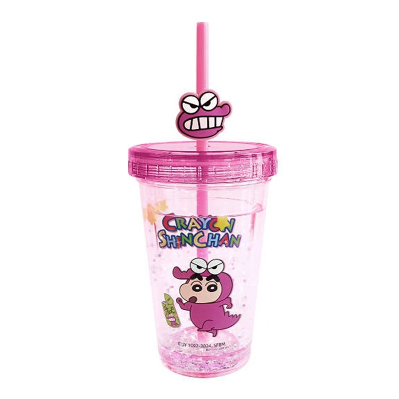 Crayon Shinchan Pink Double Wall Plastic Cup 320ml
