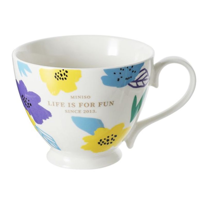 MINISO Floral Footed Ceramic Mug