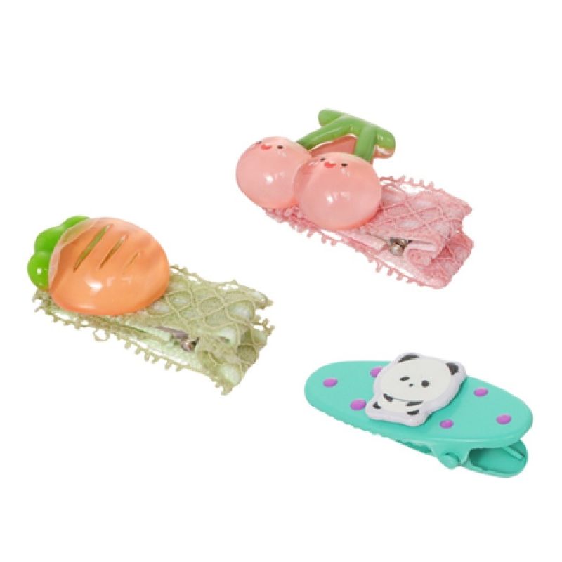 MINISO Fun Fruit Hair Clips Pack Of 3 (Assorted Colours)