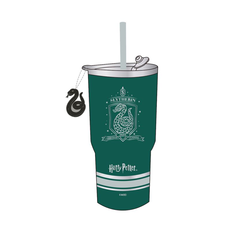 Harry Potter Slytherin Steel Tumbler with Charm & Straw 580ml