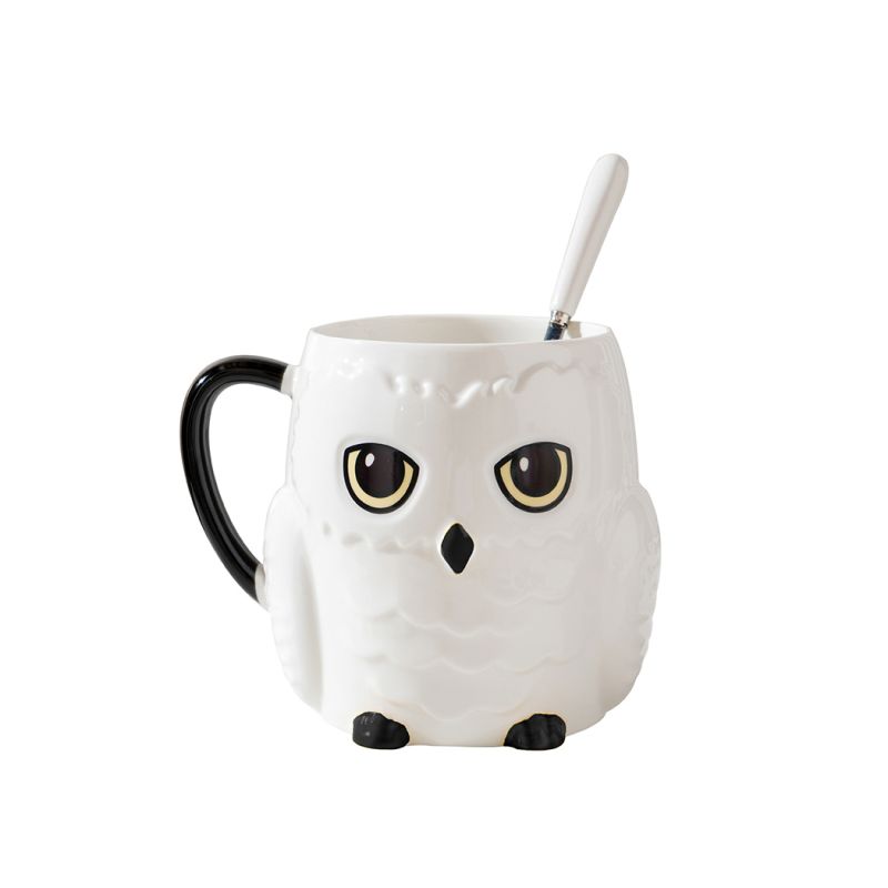 Harry Potter Hedwig Owl Shape Ceramic Cup & Spoon 430ml