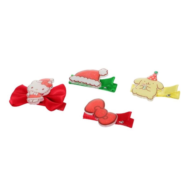 Sanrio Characters Christmas Pack Of 4 Hair Clips