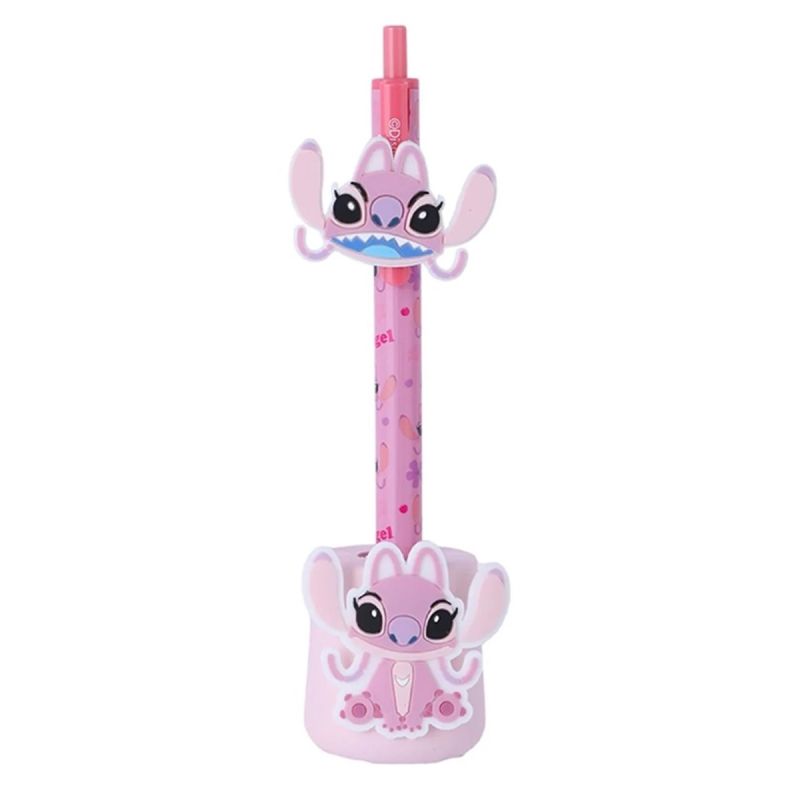 Disney Stitch Collection Angel Figure Ballpoint Pen Set 1.0mm Black Ink