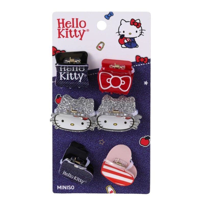 Sanrio Hello Kitty & Friends Classic Collection Denim Pack Of 6 Small Claw Clips