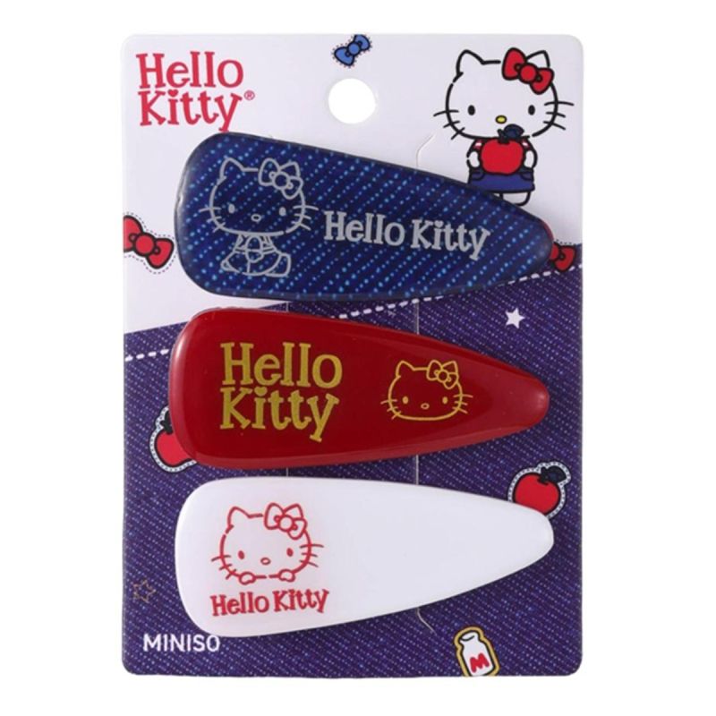 Sanrio Hello Kitty & Friends Classic Collection Denim Set Of 3 Hair Clips