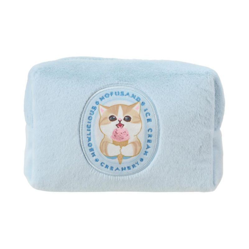 Mofusand Ice Cream Collection Blue Plush Cosmetic Bag