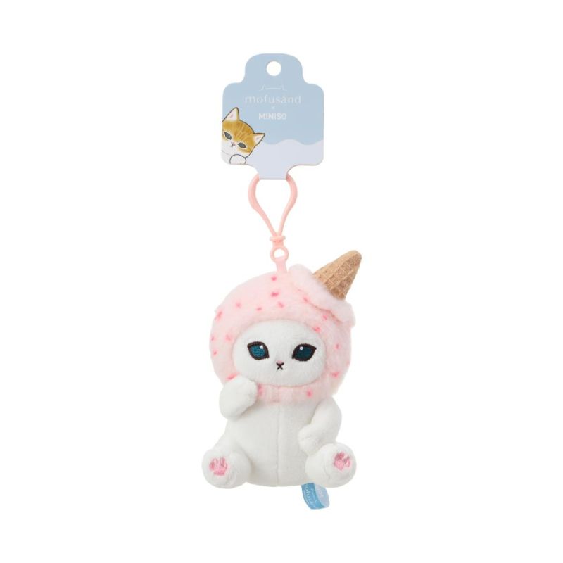 Mofusand Ice Cream Collection Pink Hat Plush Pendant